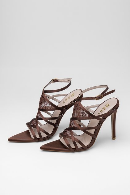 Evening Dress Sandals Heeled Evening Dress Shoes Lace-Up Shoes Thin Heel Shoes
