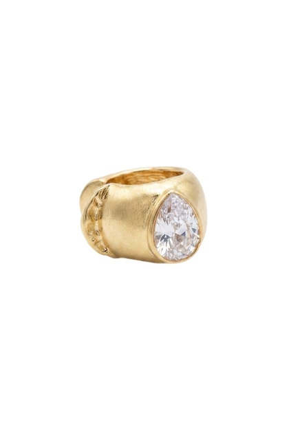 Beyaz Damla Taşlı Gold Kıkırdak Küpe (Earcuff)