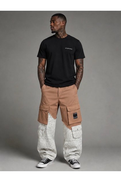 Denim Baggy Fit Kargo Pantolon