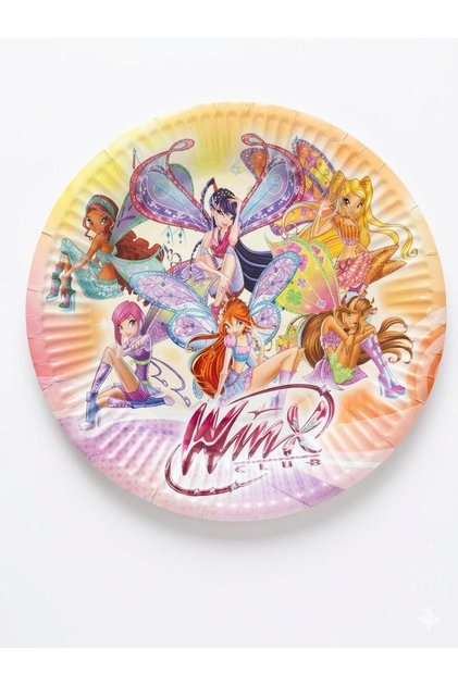 Winx Club Periler Dünyası Lisanslı Tasarım Karton Parti Tabağı (8 Adet)