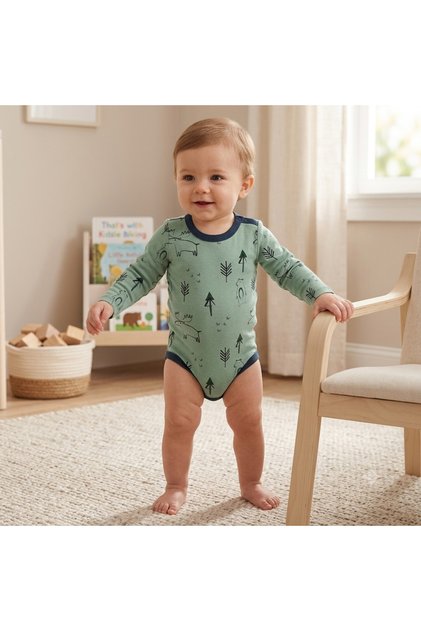 Long Sleeved Baby Organic Fabric Bodysuit
