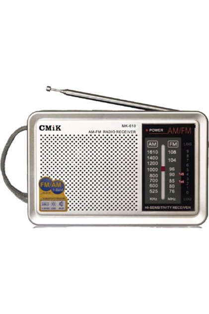 Cmik MK-610 Φορητό Ραδιόφωνο Ηλεκτρικό / Μπαταρίας Ασημί