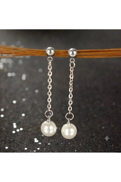 Pearl Chain Women's Dangle Elegant Earrings