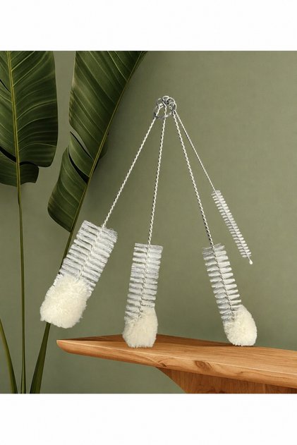 4 Pieces Straw Set Teapot Baby Bottle Flask and Stick Cleaning Brush