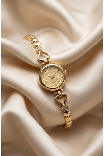 Love Women's Steel Watch Gold Color Heart Cord Stone Vintage Watch Old Money Luxury Elegant Round Case Women's Wristwatch | Limited Edition 2026