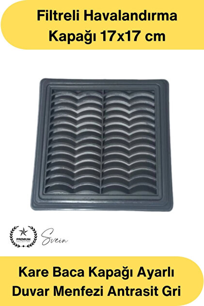 #Ventilacioni kvadratni poklopac za dimnjak Podesivi zidni ventilacioni poklopac Antracit sivi filtrirani ventilacioni poklopac Plastični ventilacioni panel Zaštita od prašine i insekata Dekorativna rešetka za izlaz vazduha Izdržljiva upotreba 17x17 cm