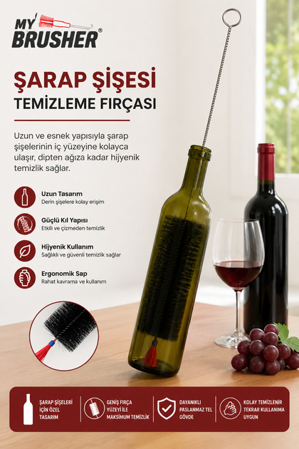 ŞARAP ŞİŞE TEMİZLEME FIRÇASI