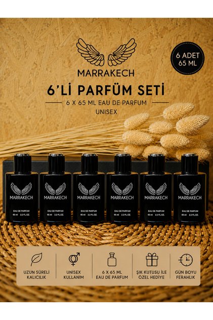 6 ADET NARCOTİK PARFÜM EDP 65 ML %20 Esans Bergamotu, Liçi, Şakayık, Misk YAZLIK KOKU