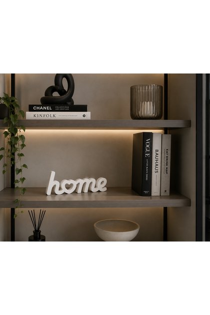 Home Yazılı Dekoratif Obje 16 cm - Modern Masa Üstü Yazı Dekoru - Minimal Ev Dekorasyonu