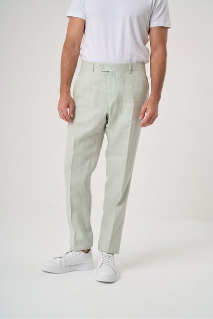 Linen Slim Pants Light Green