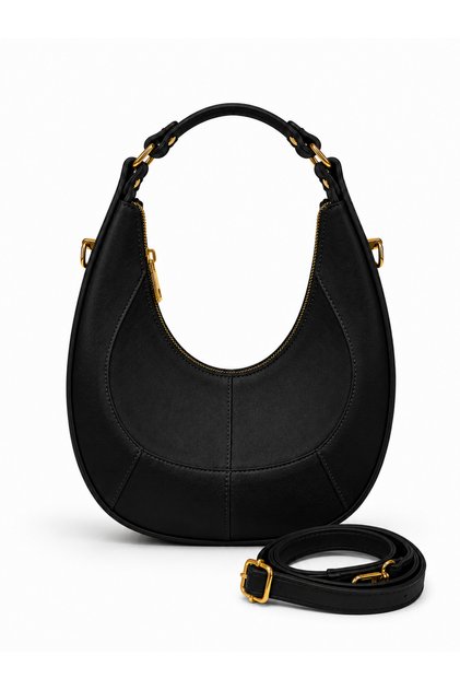 Women's Zippered Long Strap Handle Detailed Shoulder and Shoulder Bag