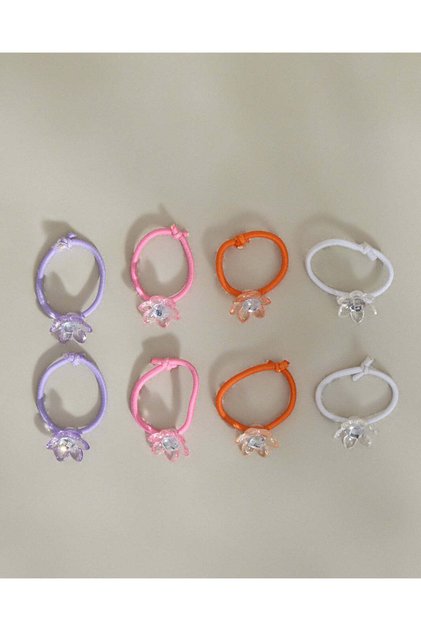 Girls Ribbon Hair Tie 8 Piece Set