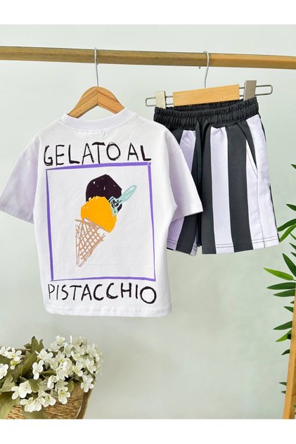 Gelato Pistachio Model Kids Tshirt Shorts Bottom Top Set