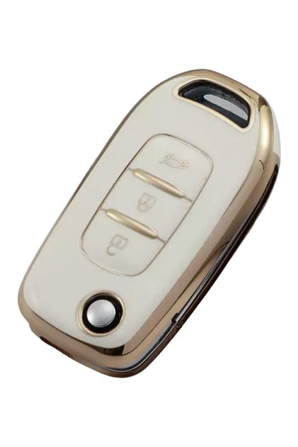 Renault Megane Clio 5 Dacia Duster Switch 3 Buttons White Auto Key Remote Control Case Cover