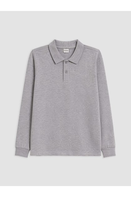 Tricou de băieți cu mânecă lungă și guler polo