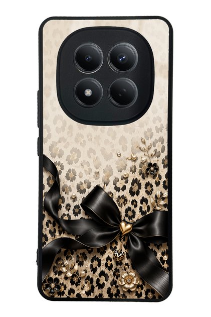 Xiaomi Redmi Note 15 Pro 4g Golden Leopard Bow Design Glossy Phone Case