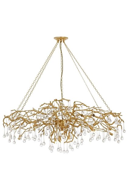 AV-4354-18Y-BSA Sarı Kaplama Modern Avize GU10 Metal Kristal H: 120 cm, WxD: 130x50 cm