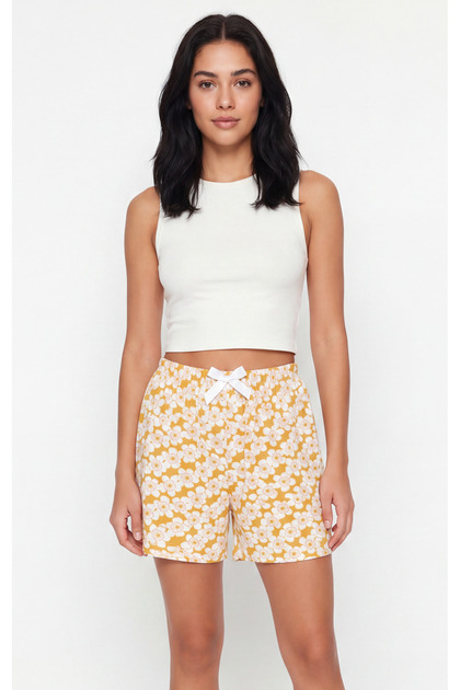 Women's Floral Patterned Shorts Pajama Bottoms – Relaxed Fit Summer Home Shorts Casual and Sleep Shorts