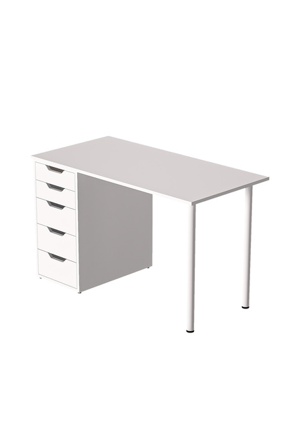 Birou de Lucru cu 5 Sertare CLM111 – Alb