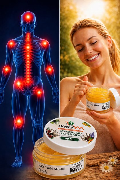 ORGANİK KAZ YAĞI KREMİ DOĞAL İÇERİKLİ AĞRI KREMİ 50 ML