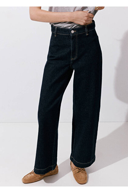 Catherin yüksek belli culotte jean pantolon