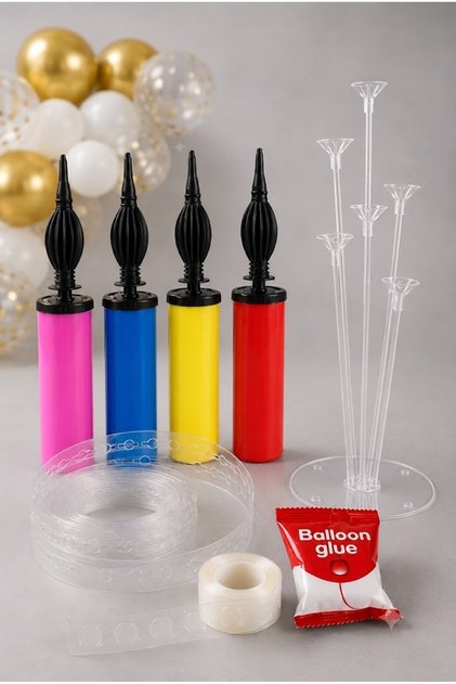 Balloon Decoration Set Balloon Pump 5 Meter Balloon Chain 7-Piece Stand and Balloon Tape 4-Piece Organization Set