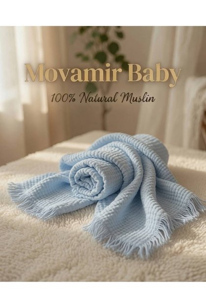 Movamir Baby 100% Cotton 4 Layer Muslin Baby Blanket 100X120