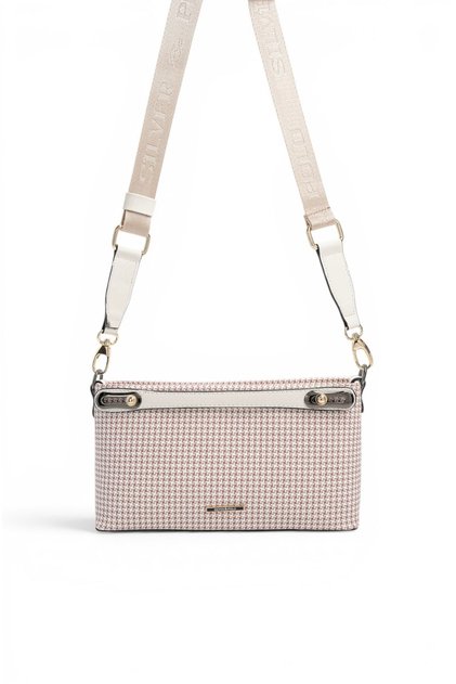Burgundy - Bone Crow's Feet Plaid Women's Crossbody Bag Sp1288