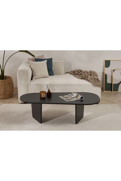 Rani Home Orta Sehpa Ahşap Desenli Siyah 130 Cm AB-5415