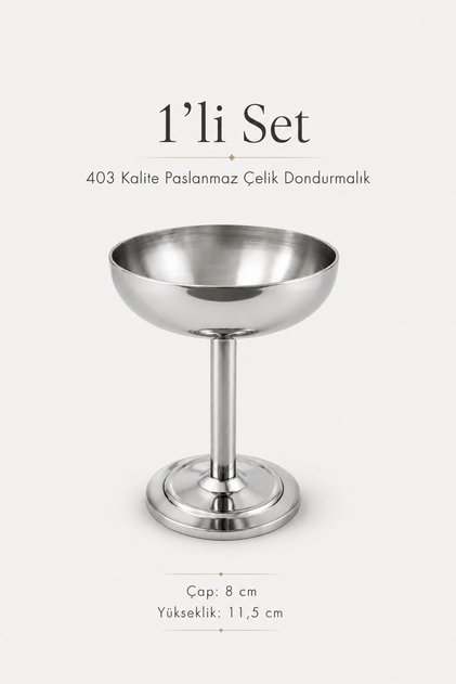 Silver Stainless Steel 403 Quality Footed Ice Cream Bowl Sweet Delight and Fruit Presentation Bowl
