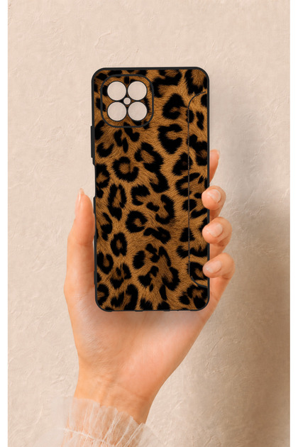 Omix X600 Compatible Dark Leopard Leather Patterned Silicone Case
