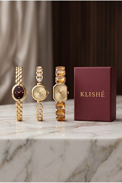 3-Piece Women's Steel Watch Set Gold Vintage Old Money Elegant Stylish Luxury Women's Wristwatch Premium Special Collection | Limited Edition 2026