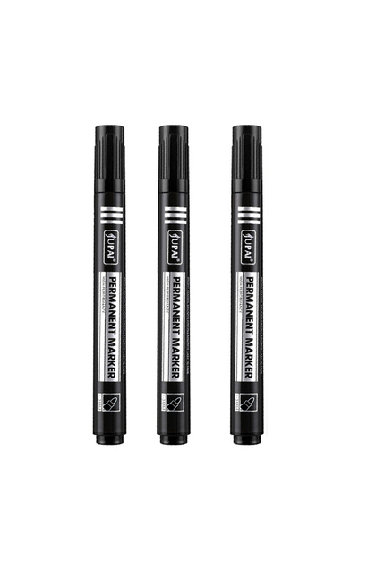 NO.2001-3pcs-black 3 Pcs/Colors Permanent Marker Pens – Quick-Drying & Eraser-Resistant | For Note-T