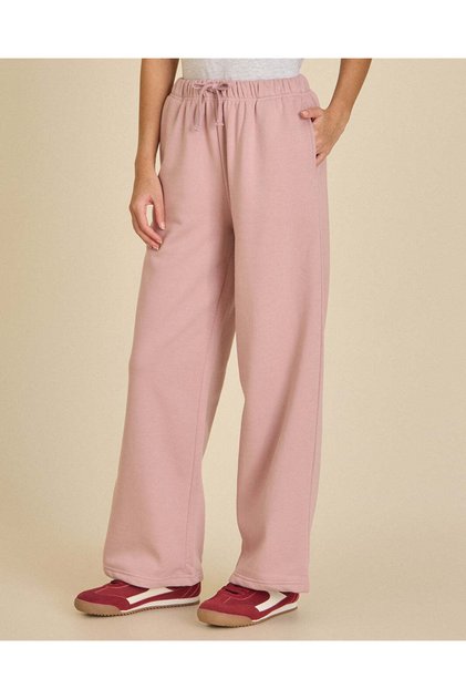 Senior Girls Pink Plain Wide Leg Pants