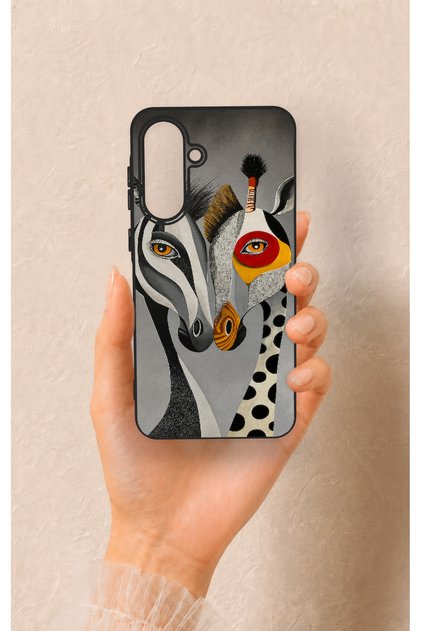 Samsung A56 Compatible Zebra and Giraffe Patterned Silicone Case