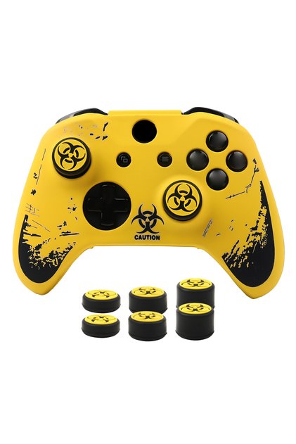 A0730-2 Soft Silicone Case Skin with Non-Fade Print & 6 Bonus Caps For Xbox One X Joystick Protectiv