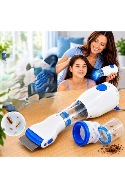 Electric Head Lice Comb – Chemical-Free Lice & Nits Removal Tool with Suction, Reusable Hair Vacuum Comb for Kids & Adults R0187-E