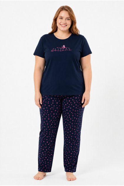 Plus size summer short sleeve awesome women's pajama set