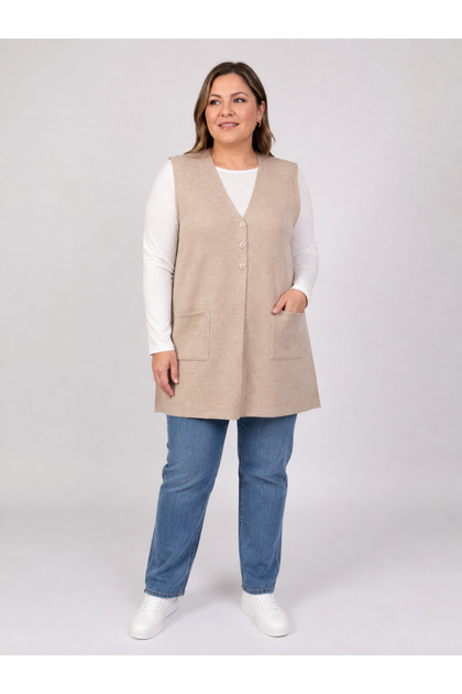 Vestă lungă de tricotaje