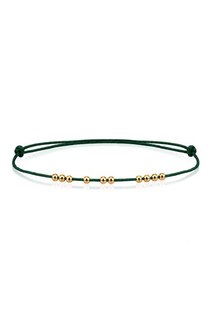 Gold Beaded Emerald Green Rope Minimal Anklet