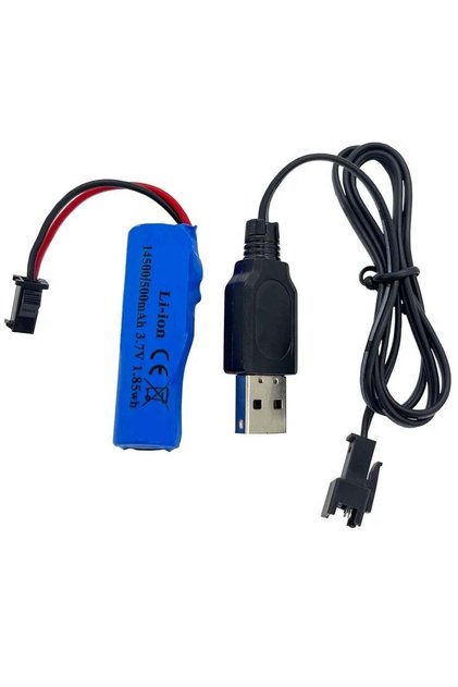 CE 3.7V 500mAh 14500 Rechargeable Li-ion Battery SM-2P Joint with USB Charger
