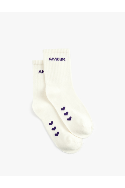 Kalp Baskılı Soket Tenis Çorabı