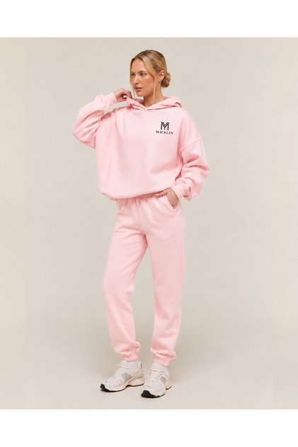 Unisex Men's Women's m Logo Printed Oversize 3 Thread Hooded Jogger Bottom Tracksuit Set