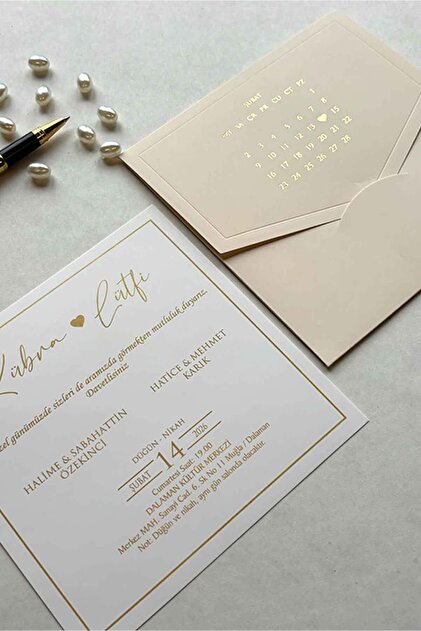 Düğün, Nişan, Nikah Davetiyesi (50 Adet)