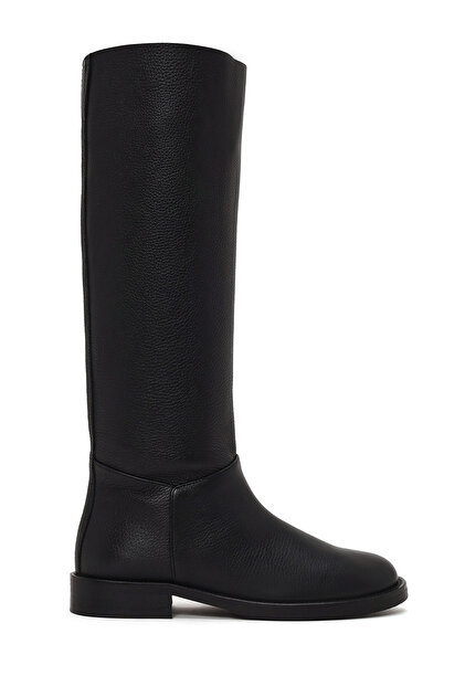 Women's Black Leather Boots Wf160014Df