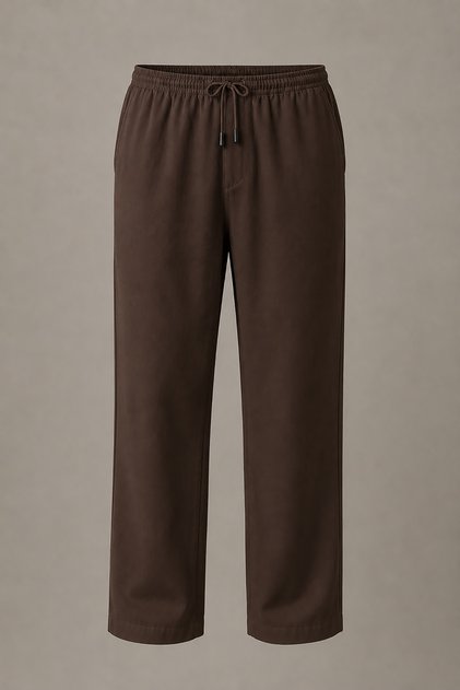 Men's Linen Trousers with Elastic Waist and Laces, Relaxed Fit, Comfortable Cut, Summer Trousers