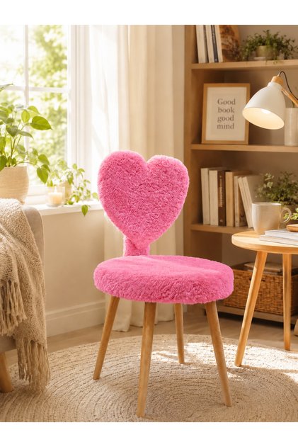 Kalpli Yeni Sırtlı puf,makyaj masası pufu, peluş kumaş dekoratif puf,mini berjer, koltuk