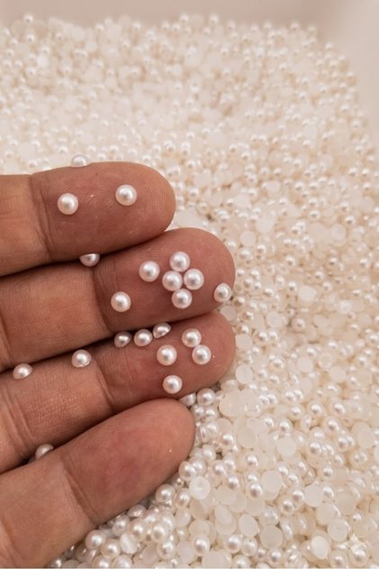4 mm Cream Color Half Pearl 25 g (1150-1200 Pieces)