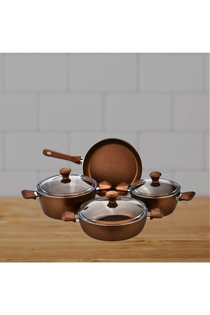 PİERRE CARDİN 7 PARÇA GRANIKS TENCERE SETİ ROSEGOLD
