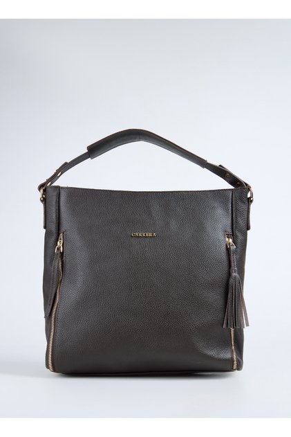 Brown Women's Leather Shoulder Bag Carbyn07 Flt